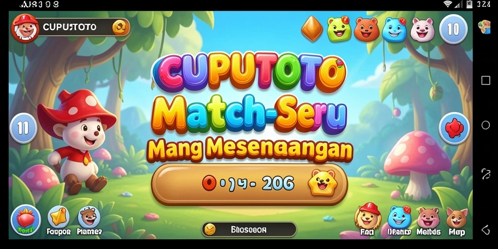 Tampilan gameplay seru di <strong>CUPUTOTO</strong> dengan berbagai kombinasi item Match-3.