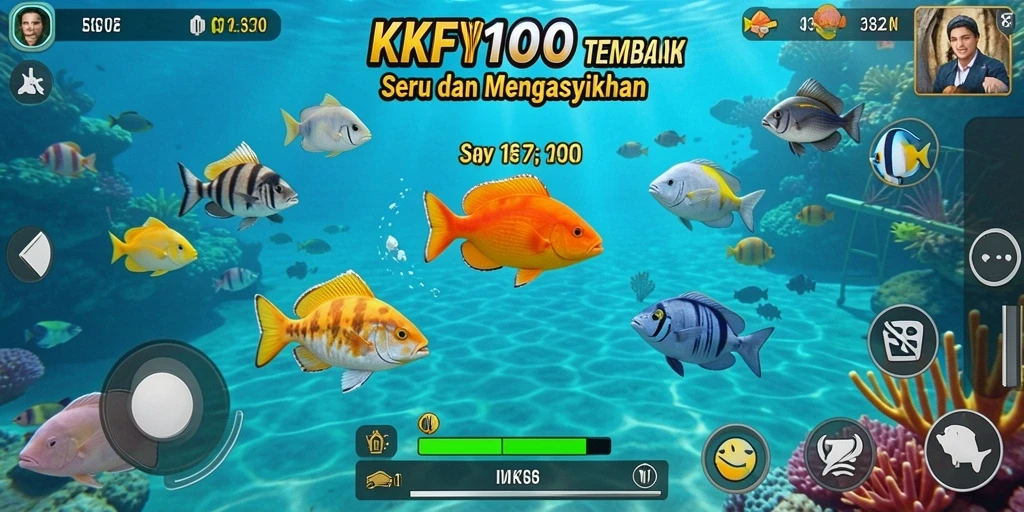 Tangkapan layar menampilkan aksi seru dalam permainan Tembak Ikan.