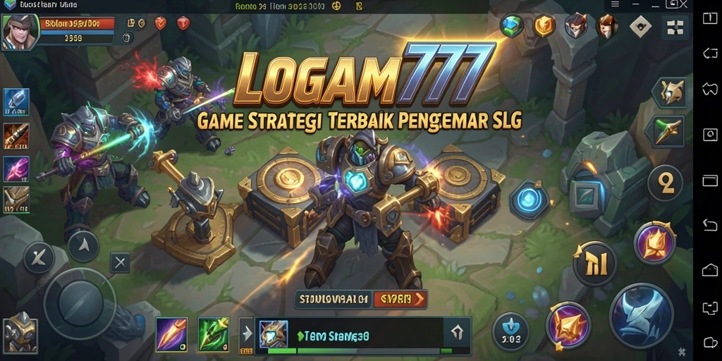 Tampilan gameplay menarik dari LOGAM777 menunjukkan strategi dan pertempuran.