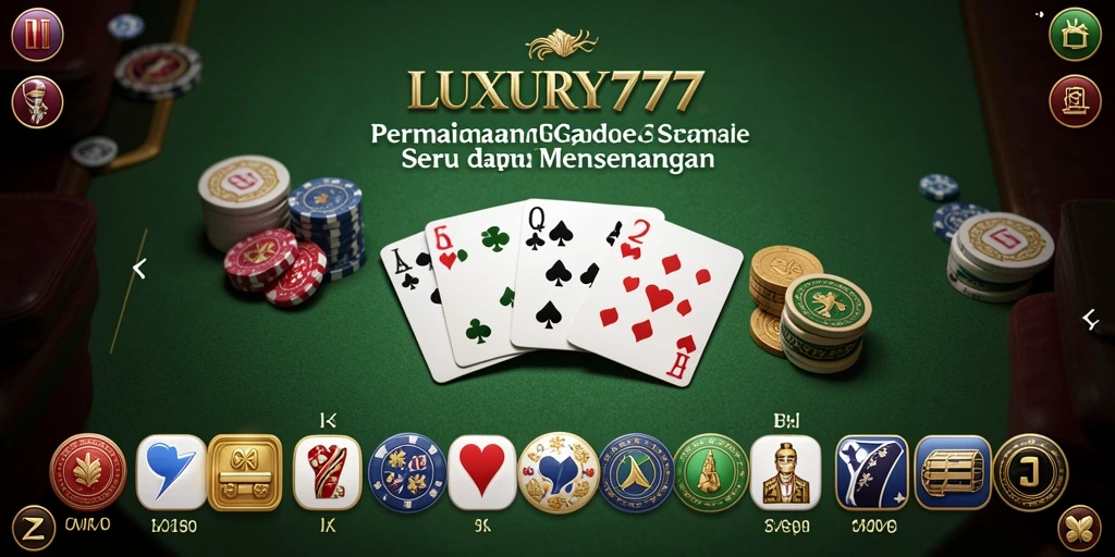 Tampilan gameplay seru LUXURY777 dalam permainan Gaple.