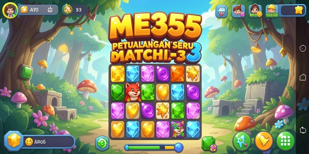 Screenshot gameplay ME355 yang menarik dengan aksi mencocokkan item.